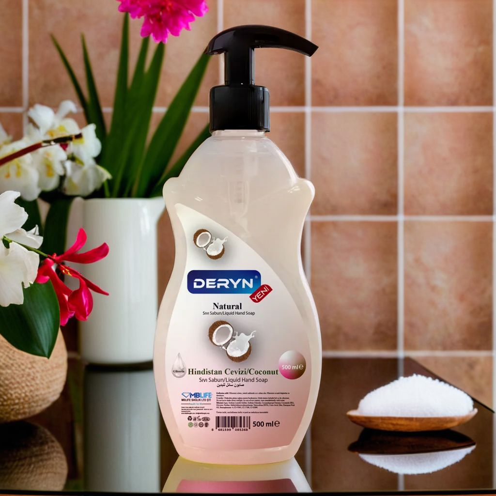 Deryn 500 ml hindistan cevizi kokulu el sabunu - yumuşak ve ferahlatıcı dokunuş